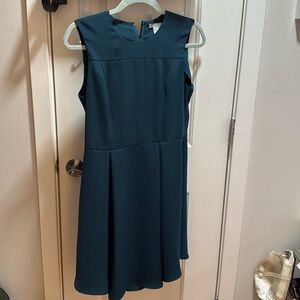 H&M Teal Sleeveless Fit Flare Pleated Dress Size 10